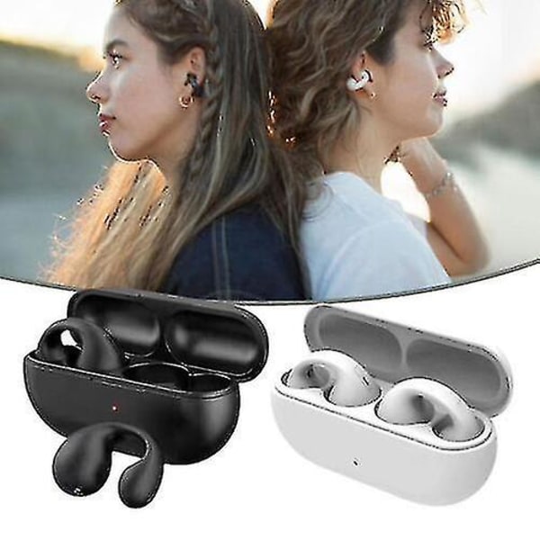 Ørebeinledning Trådløs Bluetooth-øretelefoner Auriculares Headset-øreklips White