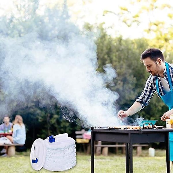 15l Sammenleggbar Vannbeholder Camping Vannbærer Med Hane