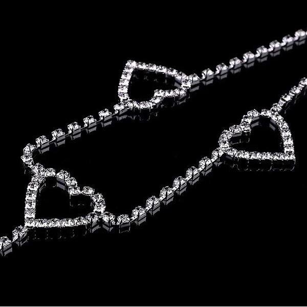 Rhinestone Kroppkjede Belte Krystall Midje Kjede Hjerte Henger Sommer Strand Midje Kropp Smykker