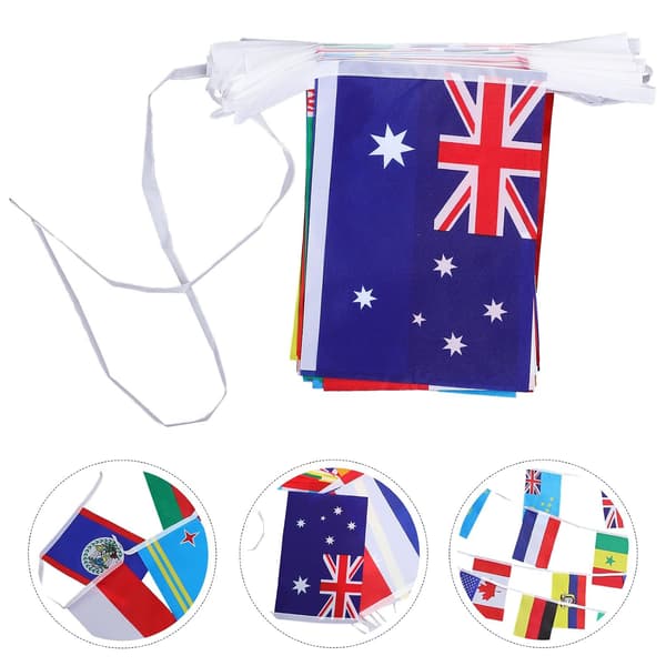 5m Internationella Länder Flaggor Sträng Banner National Flagga Vimpel