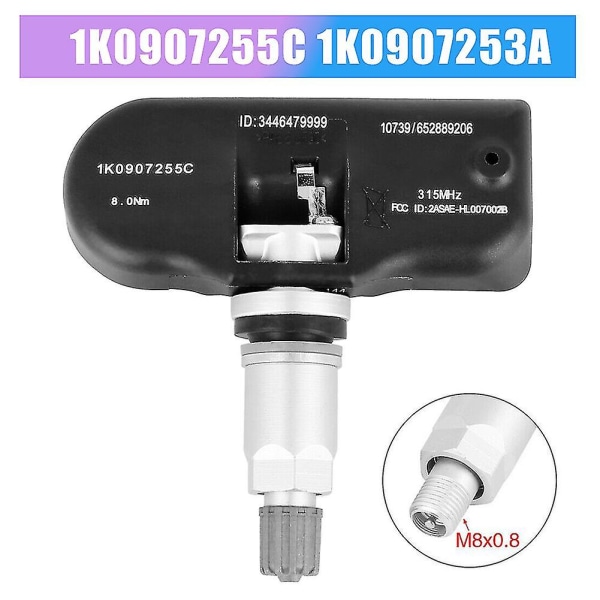 1 kpl Tpms Rengaspaineen Seurantaanturi 1k0907255c 1k0907253a - A3 A4 A5 Q5 Cc Golf