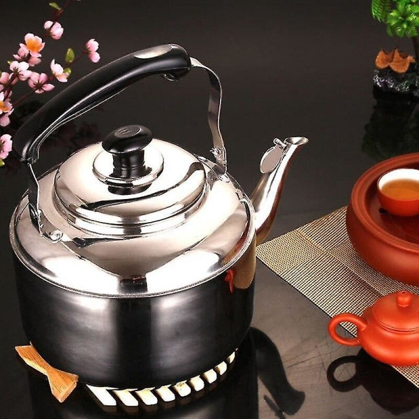 Kedel i rustfrit stål, der fløjter te kaffe, køkkenkomfur