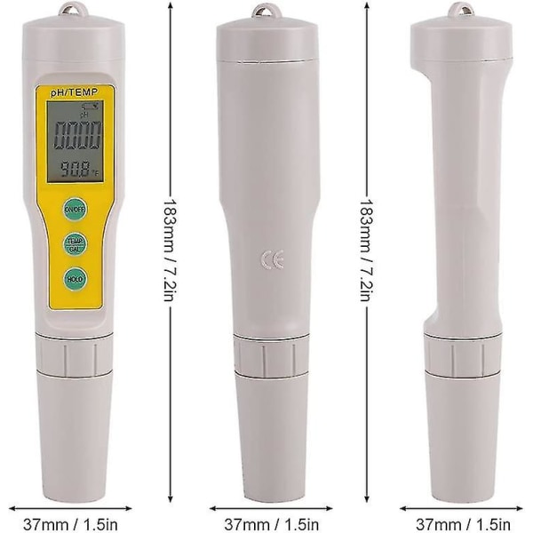 3 i 1 Bærbar Høj Præcision Håndholdt Pen Test Vand Pen Kvalitet Tester Meter (1 stk, gul)