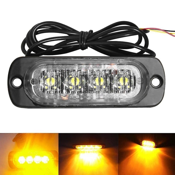 4 LED bil lastbil strobe blitz lys side advarselslampe