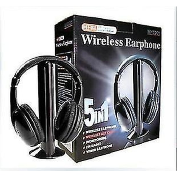 5 i 1 sladdlösa hörlurar FM trådlöst headset MP4 MP3 PC