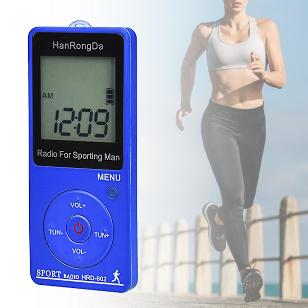 Fiauli Hrd-602 Digitalradio Mini - Enkel att använda med LCD-display - FM/AM Bärbar fickradio för vandring Grey