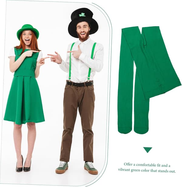Unikke irske stil grønne shamrock strømper til kvinder St Patrick's Day kostumer over knæstrømper