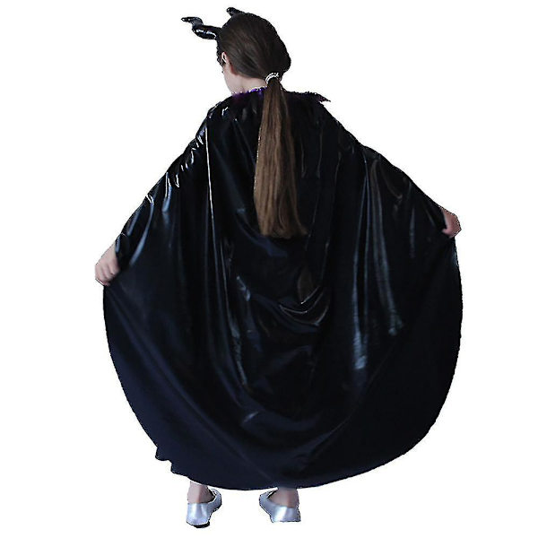 Tyttöjen Maleficent-asu, viitta ja pääpanta 3-4 Years