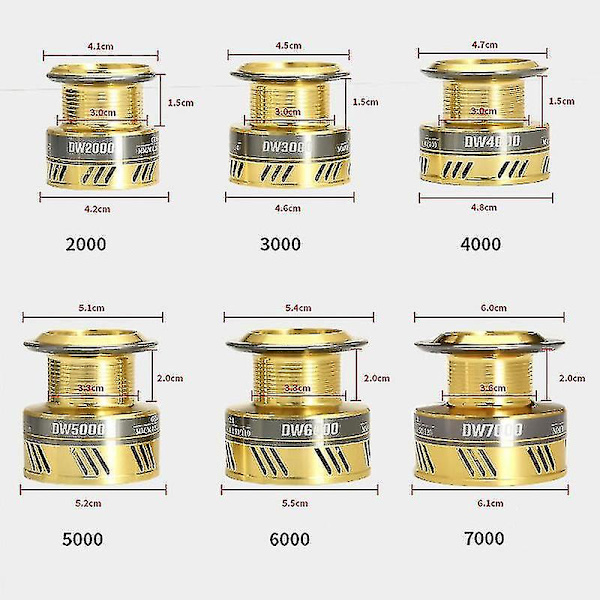 Dw-6000 Fiskehjulsmetalspol Spinnehjul 8kg Max Drag 5.2:1