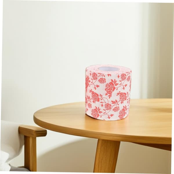 Rosetoiletpapir med blomsterprint til badeværelsesartikler til julepynt