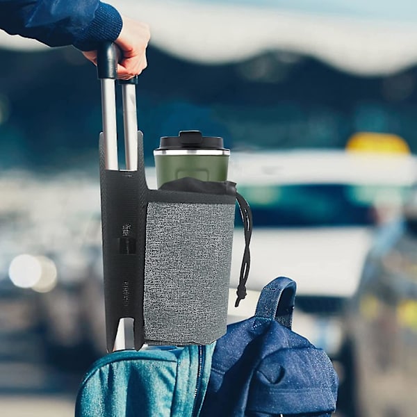Bærbar Kuffert Kopholder Telefonpung Rejsekopholder Til Drikkevarer Kaffe Kande Flaske (1 stk, Mørkegrå)