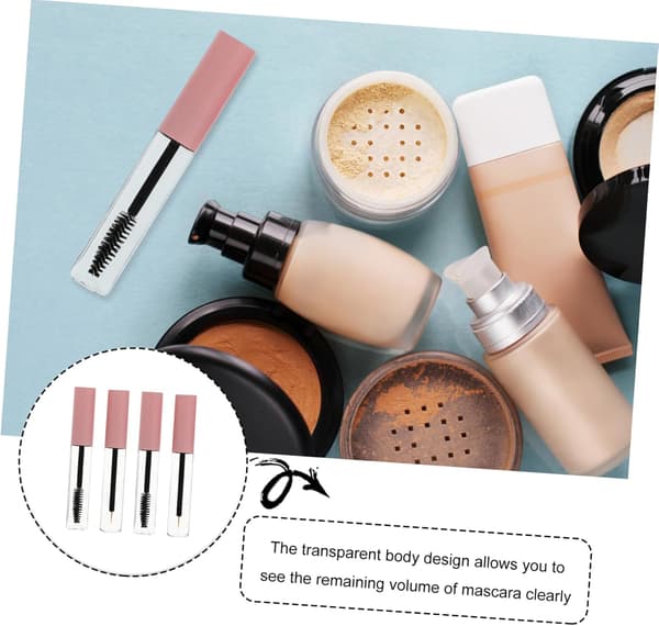 4 st påfyllningsbara mascaraflaskor 10 ml PET-material bärbara tomma eyeliner- och läppglansflaskor
