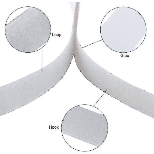 Tarrakiinnike itseliimautuva 2,5m Extra Strong, kaksisivuinen liima Velcro 20mm leveä itseliimautuva liimapehmuste Cy-yuhao