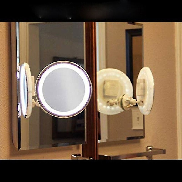 10x Förstorande Smink Spegel LED Ljus Sugkopp