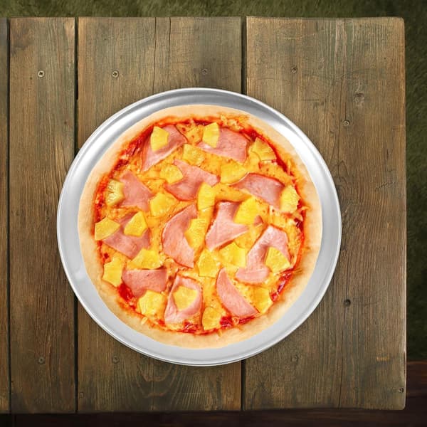 Rund pizzapande i rustfrit stål med huller 9-tommer kobber bageplade ovnbageplade tilbehør