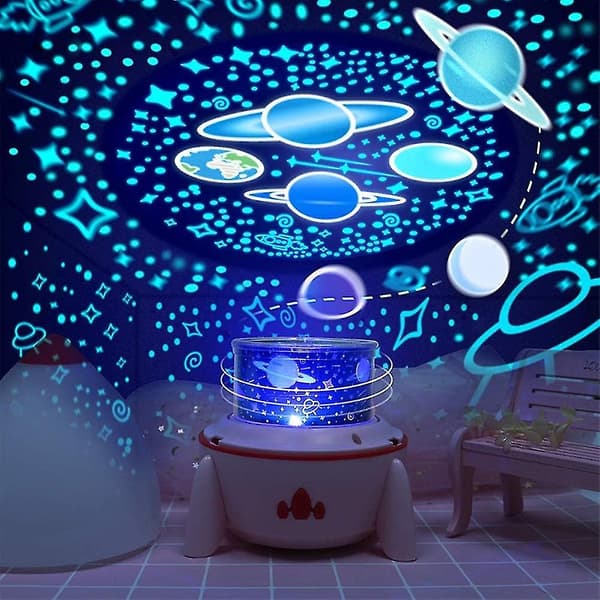 Dimmbar Planet Magic Projektorlys Soveromsdekor Stjerneunivers Nattelys