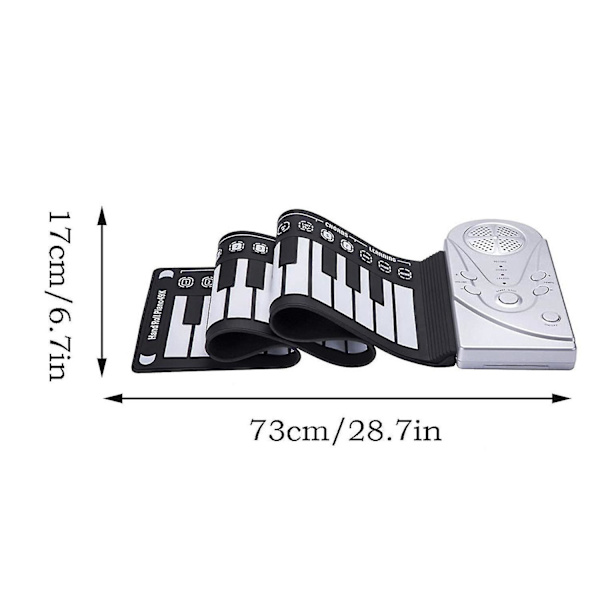 Bärbar 49-tangenters Flexibel Rullbar Piano Mjukt Tangentbord