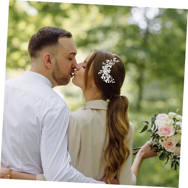 Blomst Rhinestone Hårvin Blomster Hodeplagg Glitrende Bryllupshårtilbehør for Bruder