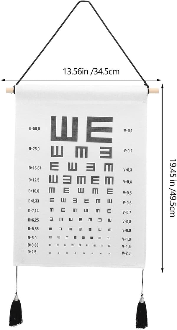 Visuell testtabell Hängande väggdekor för arbetsplats och klassrum, polyester-bomullsmaterial