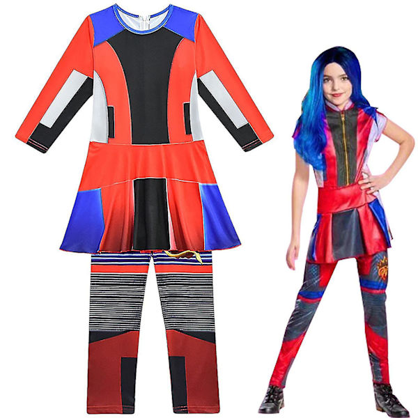 Descendants 3 Evie Jumpsuit Børnetøj Piger Fancy Up Bodysuit Maskerade Performance Kostume Bir 5-6 Years