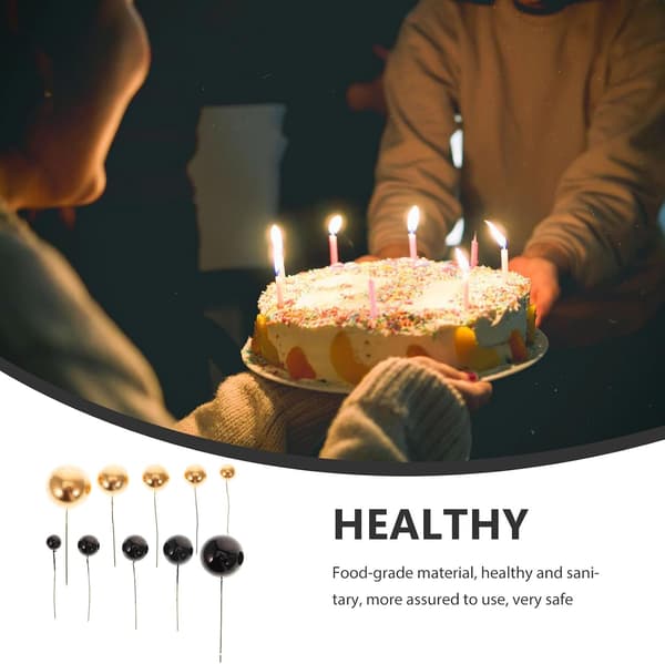 60 stk. kaketopper Cupcake-topper Kuleform Gull Svart Skum Matkvalitetsmateriale Multifunksjon
