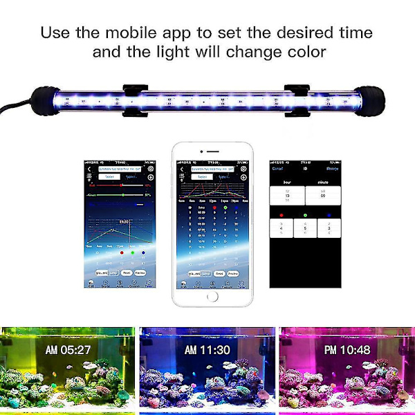 Zhongji 19cm-59cm Akvarium LED Belysning Bluetooth App