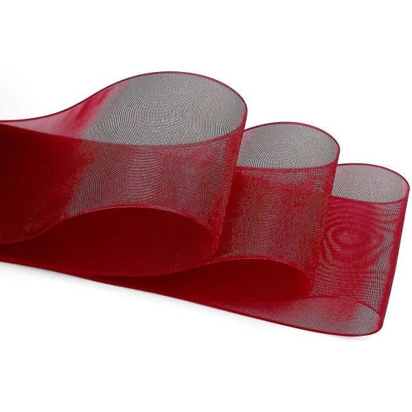 Redhrey's Craft 1-1/2 tuuman Charcoal Shimmer Sheer Organza Ribbon - 25 Jards Va