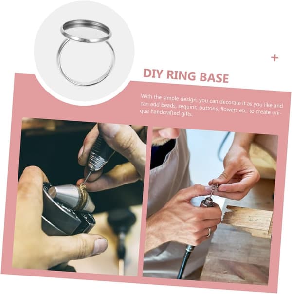 20 stk. justerbar ringholderbakke i rustfrit stål DIY ringbase smykkefund 10 mm indvendig diameter