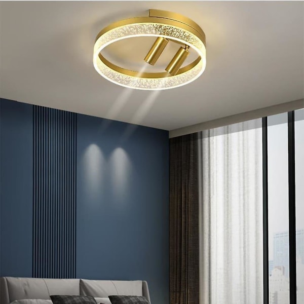 40cm LED Taklampe Nordisk Svart Gull Sirkel Design