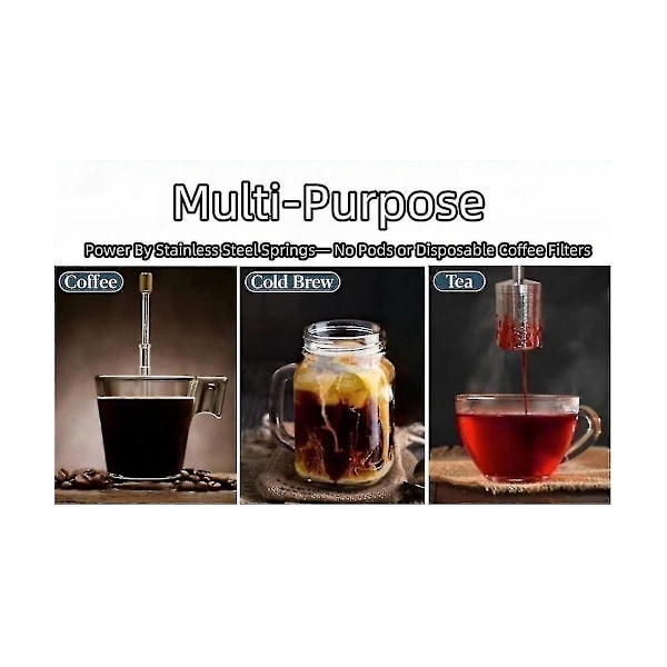 Bærbar Fransk Kaffe- og Te-Press Maker Kaffe-Filter Gjenbrukbar Full Kropps Kaffe-Press Ma
