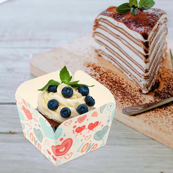 100 stk. papirkakekopper muffinskopper tilbehør elegant sofistikert papirmateriale