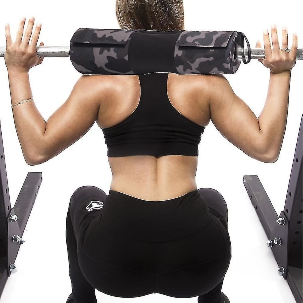 Squat- och Hip Thrust-dyna för benträning, skivstångsdyna sitter säkert på plats, tjock kudde för bekväma knäböj