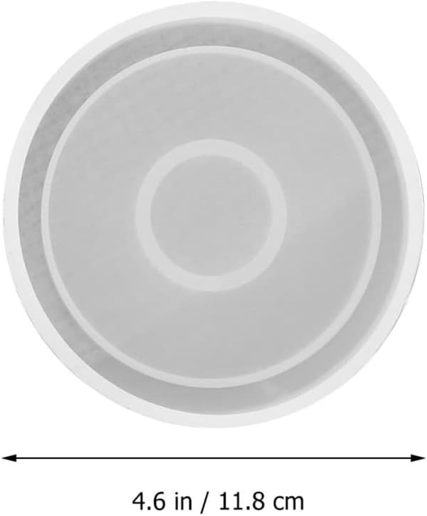 4 stk. runde silikone kopmåtteforme DIY Coaster Making Mold Sæt til harpikshåndværk epoxy, stor størrelse