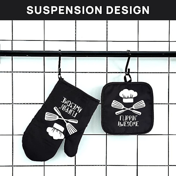 Ugnvantar och grytlappar, 2-pack Ugnvantar Värmebeständiga, Bomullsugnsvante Present