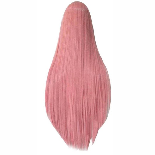 Lange lige cosplay-parykker Flerfarvede varmebestandige fuldelastiske hårparykker Festartikler Pink