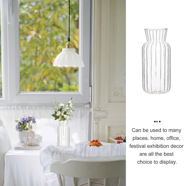 Randig glasvas Bröllopsvas Enkel stil Glas Dekorativ blomhållare