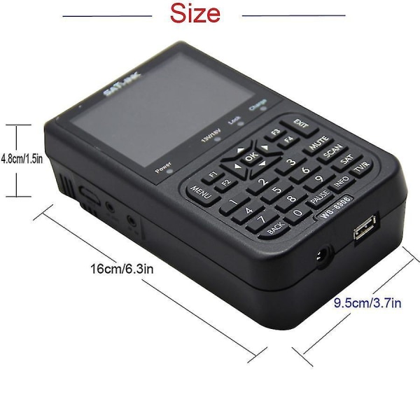 3,5 tommers LCD Satlink WS 6906 Satellittmåler Finder DVB-S