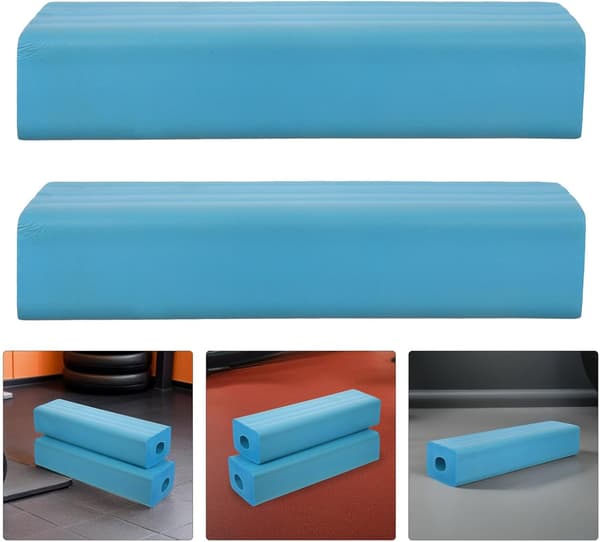 2 stk. vektstangplate-fallputer 42x12x9 cm blå støtdemper vektløfting krasjputer
