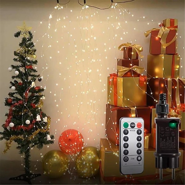 Stjernelysstreng Julelys 600leds Kobber Vandfald Lys