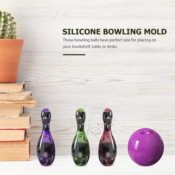 Silikon Bowling Pin Formsett for DIY Håndlaget Håndverk, Non-Stick Epoxy Pynt Støpeform