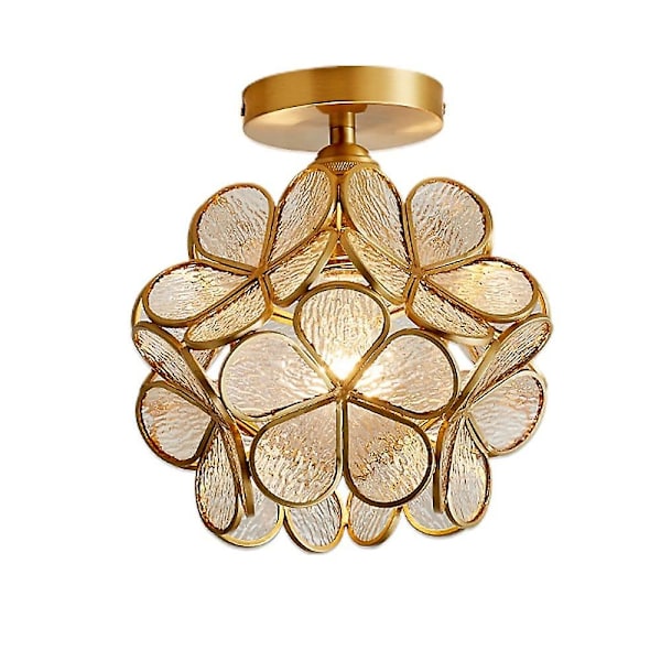 20cm Taklampe LED Blomst Design Hengelampe Glass Messing