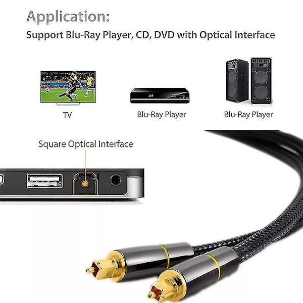 Digitaalinen optinen äänikaapeli Spdif Toslink Hifi-televisiolle