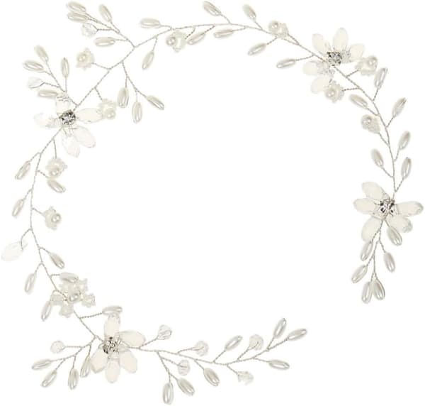 Brude- og krystallhodebånd Hårtilbehør til bryllup Håndlaget blomsterdesign Elegant hårstykke