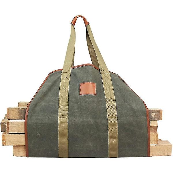 Vedkorg Stor Canvas Bärväska Eldstad Vedkorg Vedkorg Bärväska Vaxad Canvas Tote Hållare