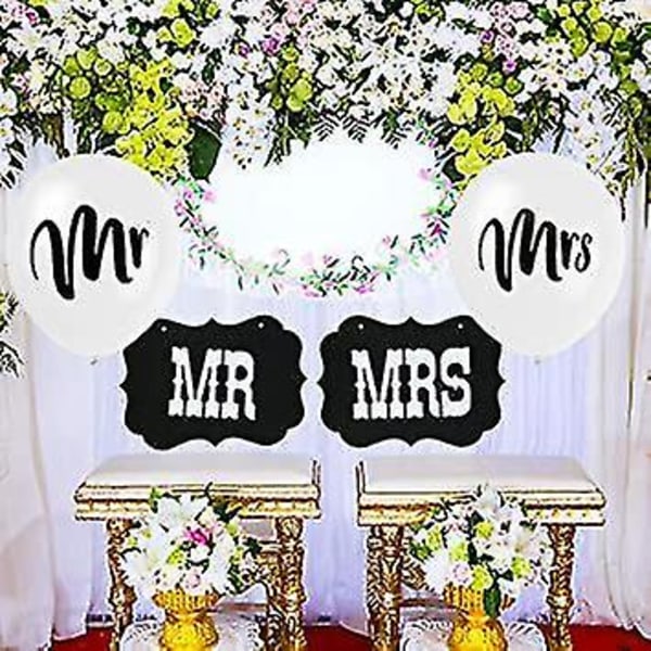 Mr og Mrs ballonger banner bryllup dekorasjoner