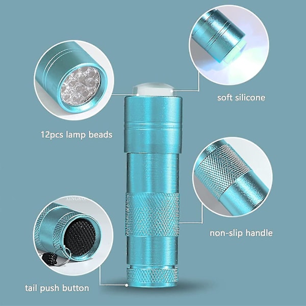 Kynsilakkaleima Mini UV-LED-lampulla, Kannettava Kynsien Kuivaaja Selkeällä Geelisiilikalla