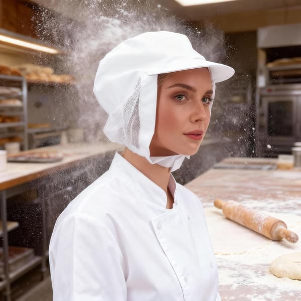 Kokkehatt Elastisk Netting Bakerlue for Menn Kvinner Gjenbrukbar Matservering Kulinarisk Kokkelue