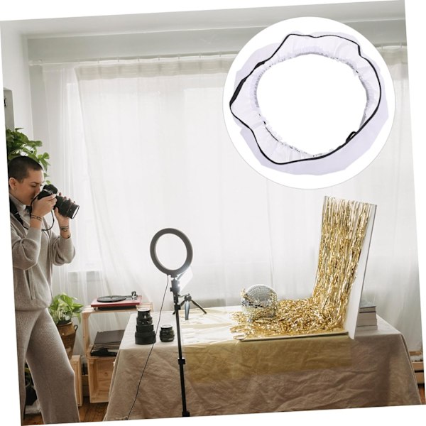 Foldbar Ring Flash Diffuser 14 Tommer Softbox til Høj Lystransmission Nylon
