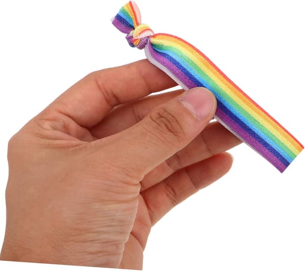 50 stk regnbueknutede armbånd elastiske hårstrikker armbånd for gutter og jenter regnbueknutede hårstrikker