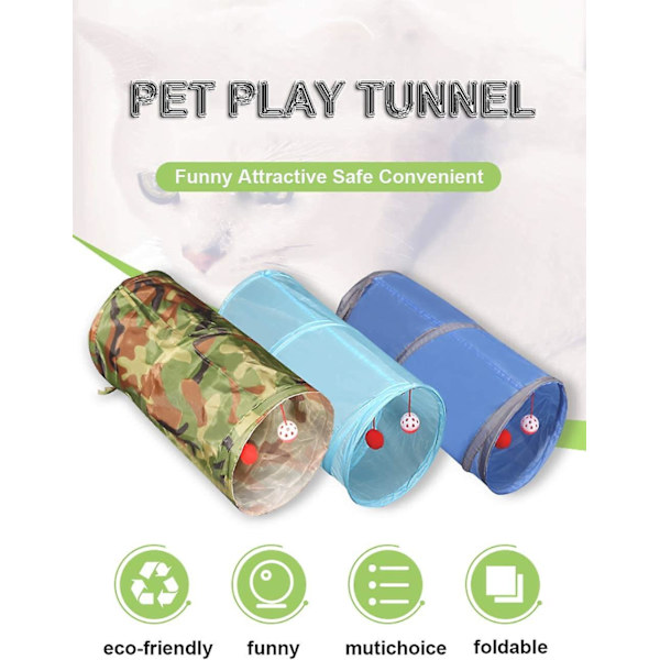 Interaktiv Sammenklappelig Letvægts 5 Tunnel Krøllet Stof Labyrinth Med Bobble Og Klokker Til Kat